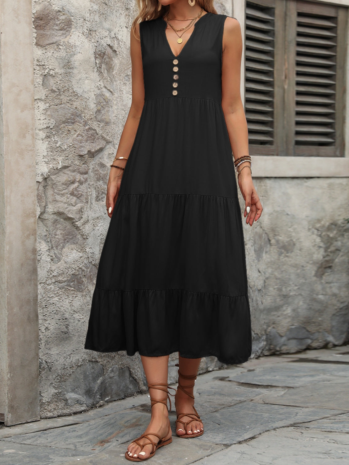 Ivy Lane Decorative Button Dress - Littles Collection