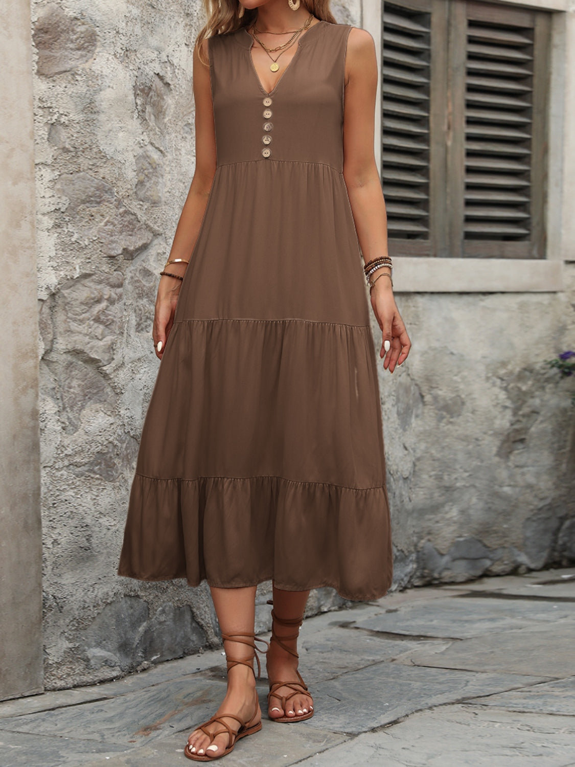 Ivy Lane Decorative Button Dress - Littles Collection