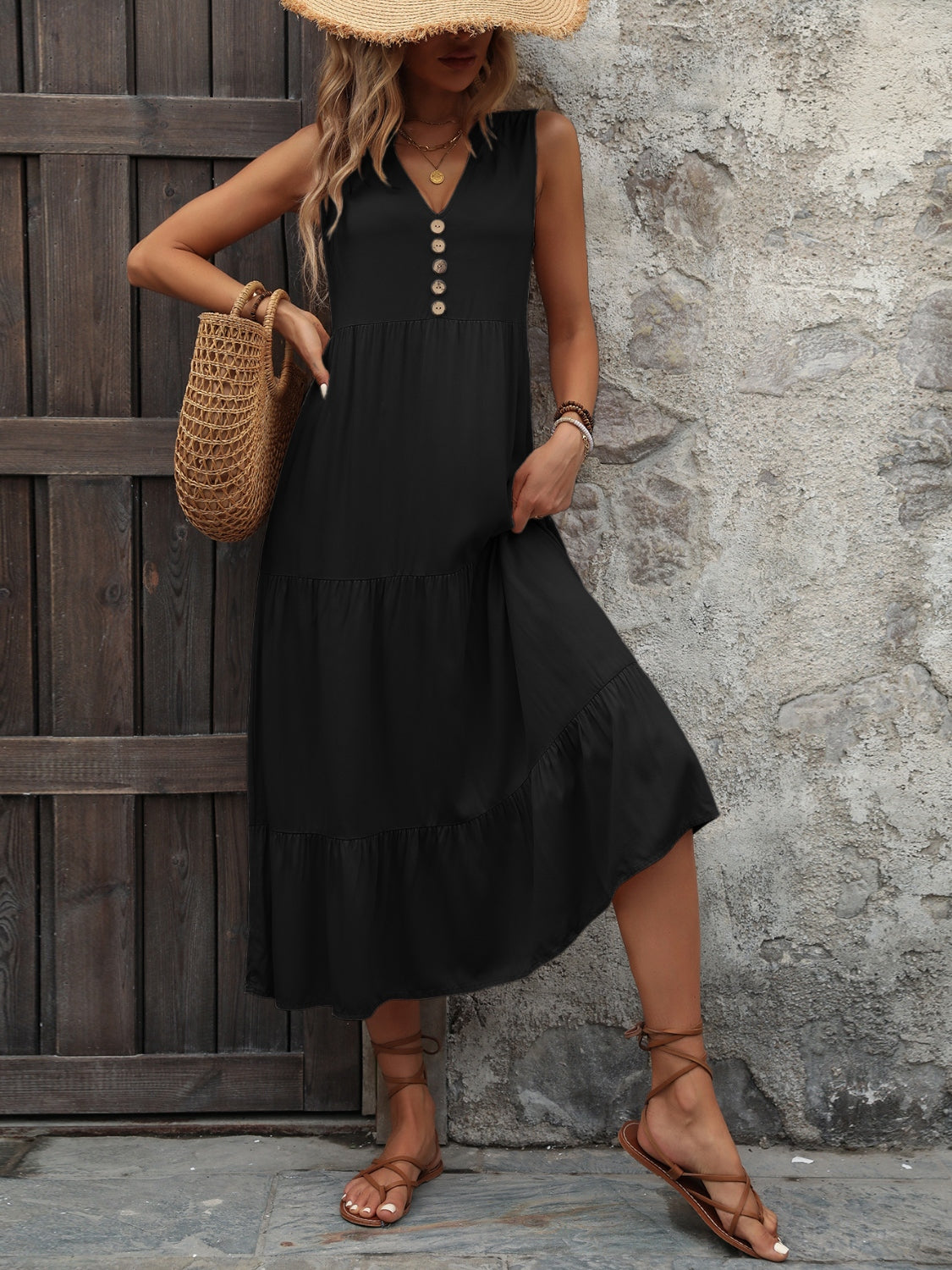 Ivy Lane Decorative Button Dress - Littles Collection
