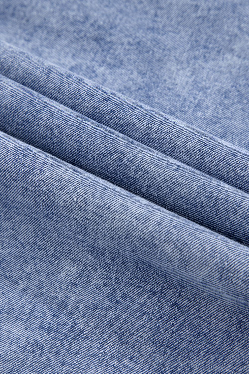 Raw Hem Button Down Long Sleeve Denim Dress - Littles Collection
