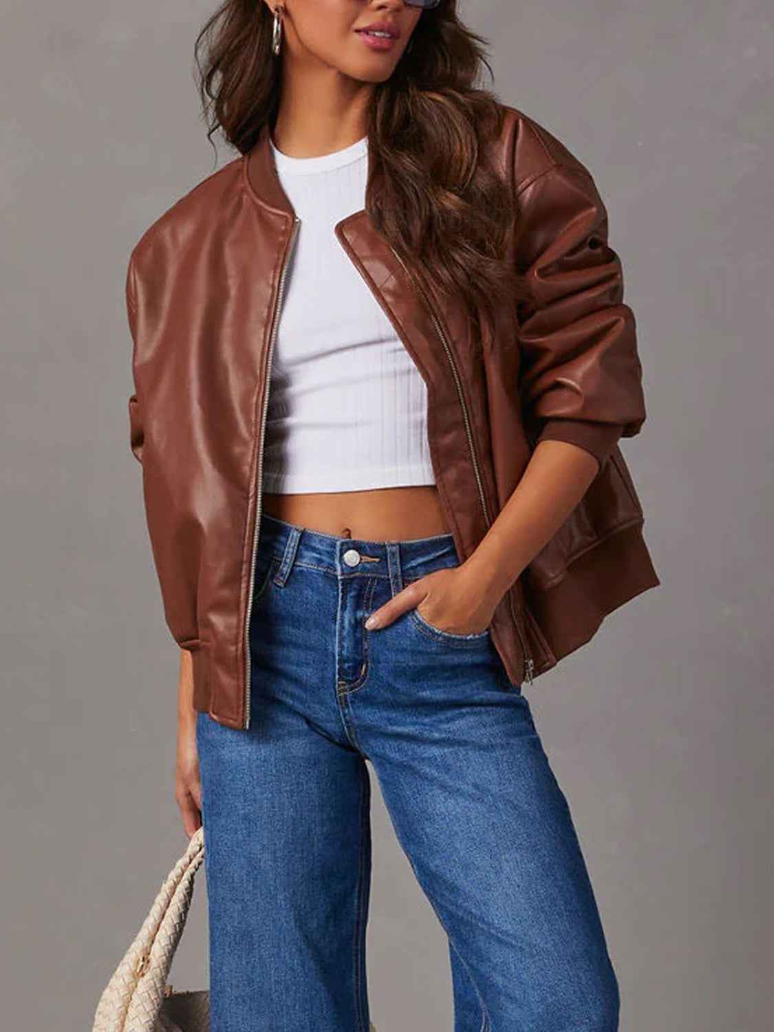 Zip Up Bomber Jacket Women