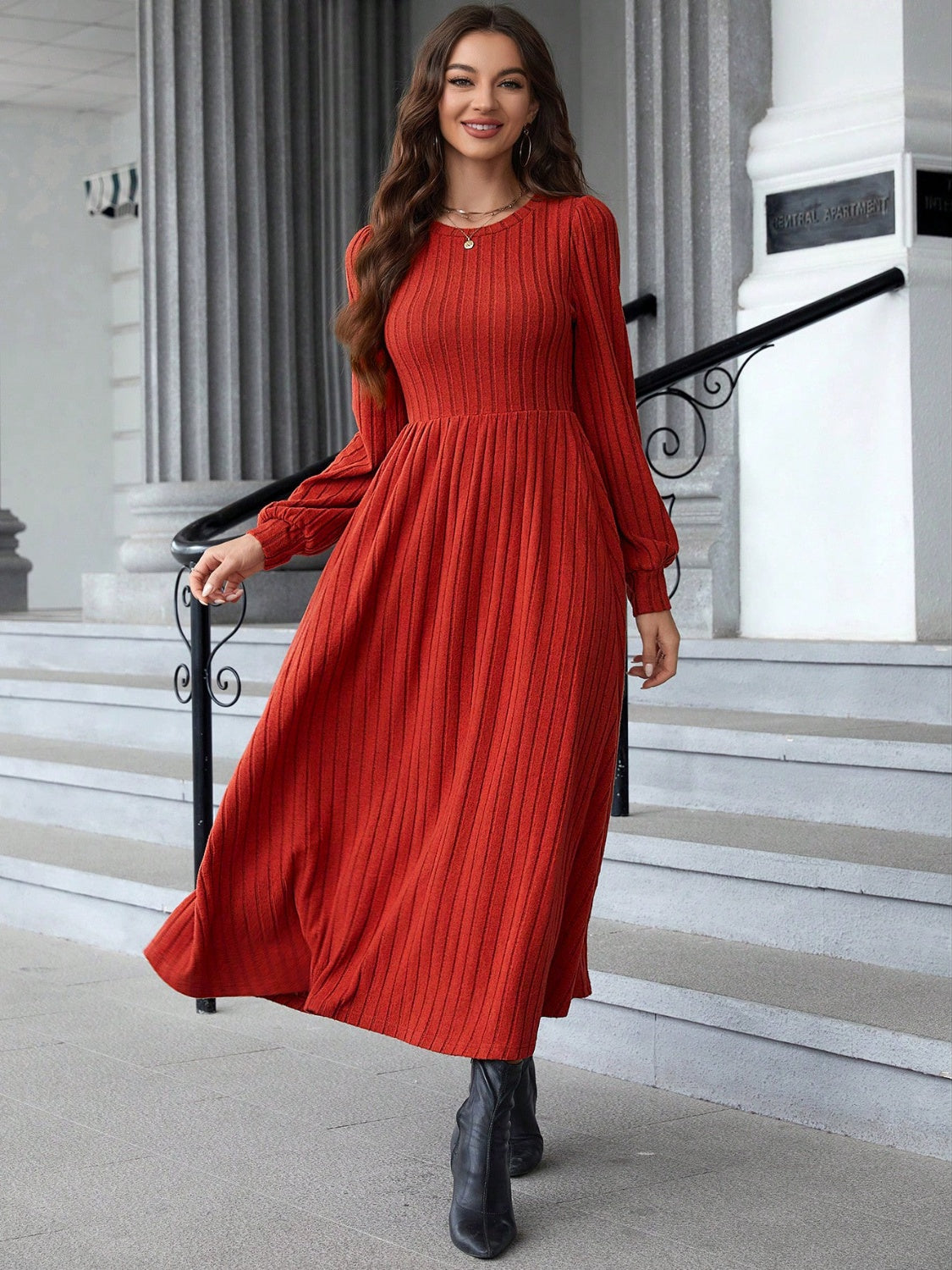 Red sweater dress for Christmas