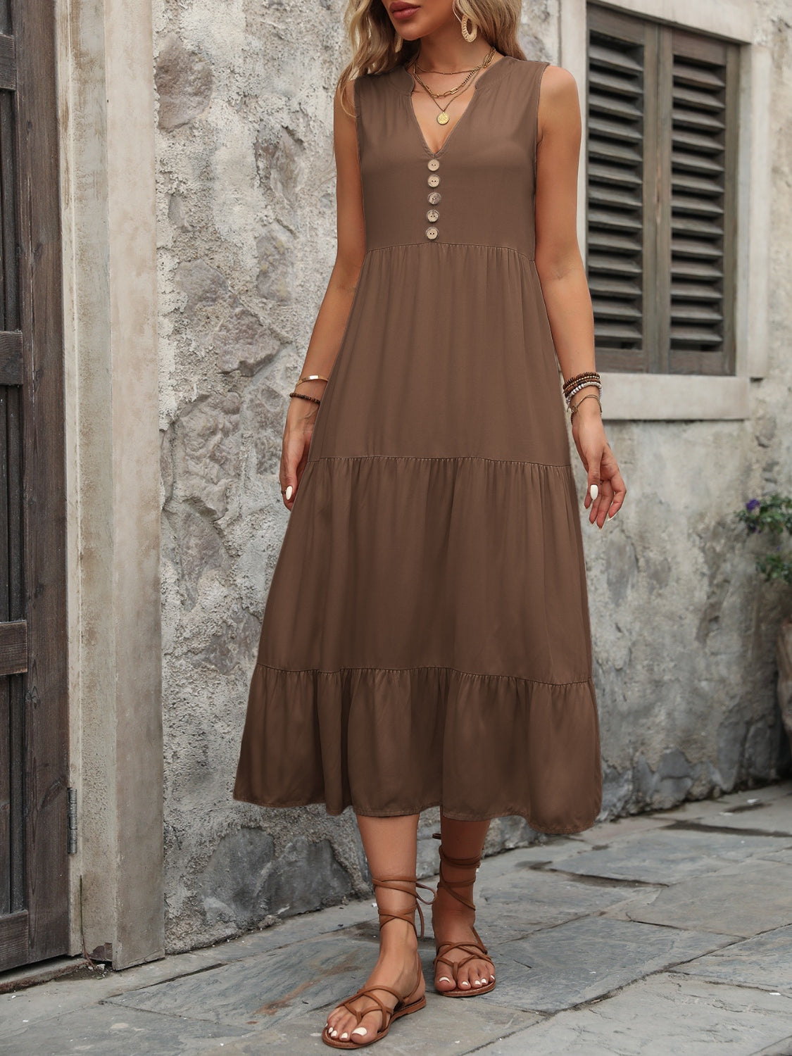 Ivy Lane Decorative Button Dress - Littles Collection