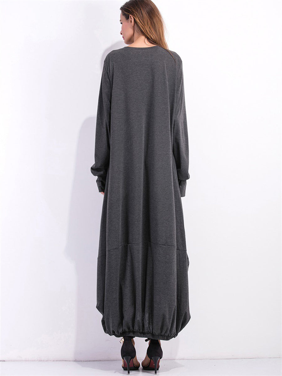 Full Size Long Sleeve Sweatshirt Dress - Littles Collection