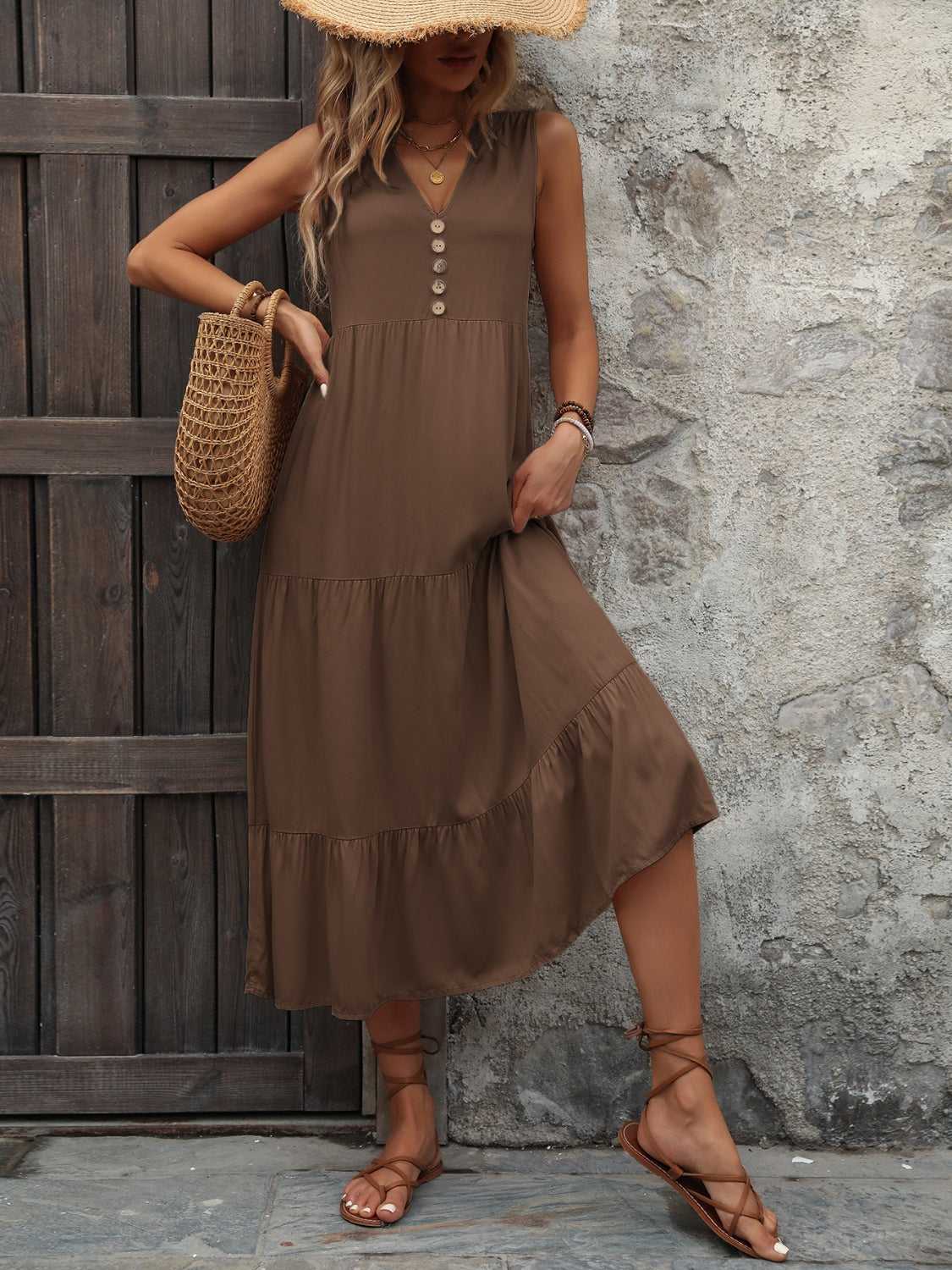 Ivy Lane Decorative Button Dress - Littles Collection