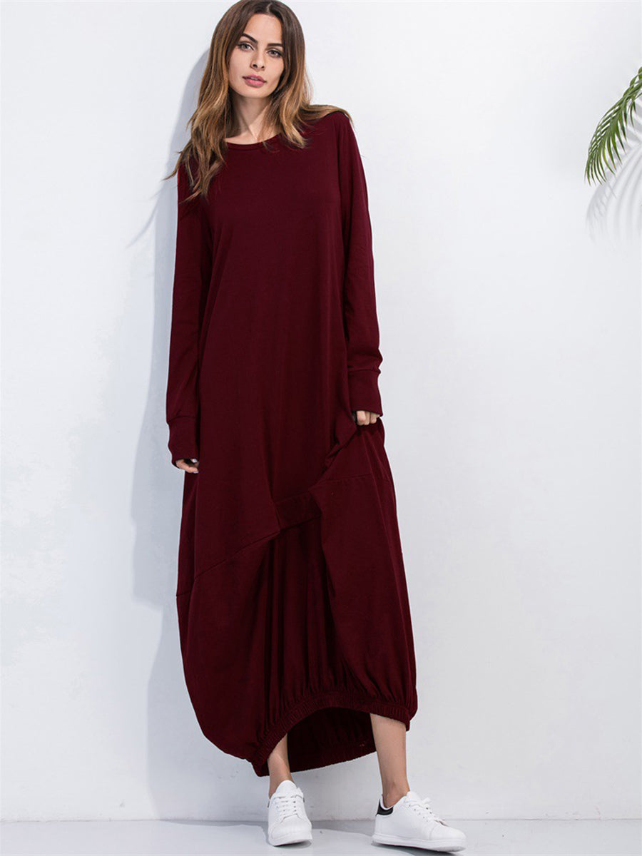 Full Size Long Sleeve Sweatshirt Dress - Littles Collection