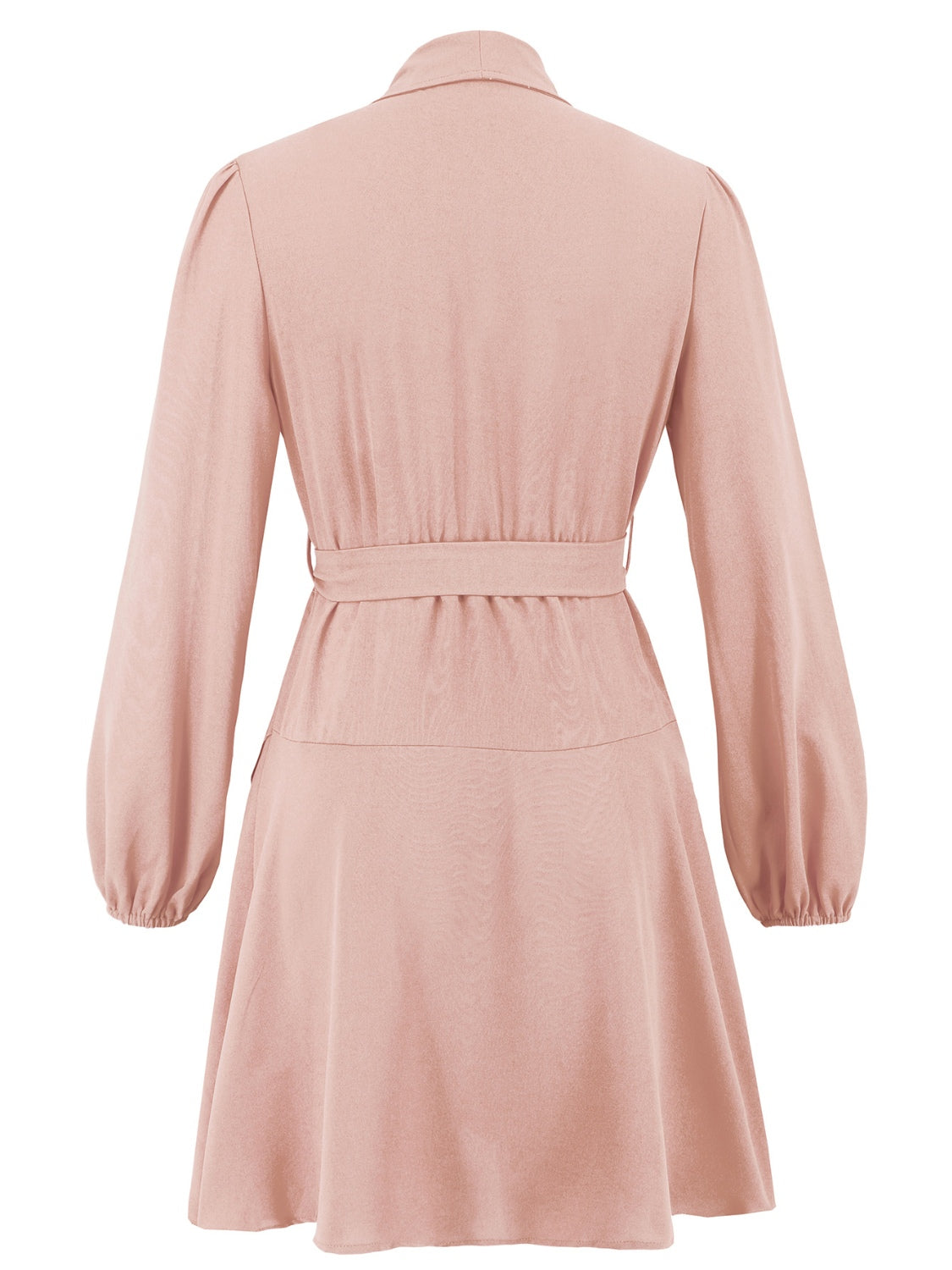 Surplice Tie Waist Long Sleeve Mini Dress - Littles Collection