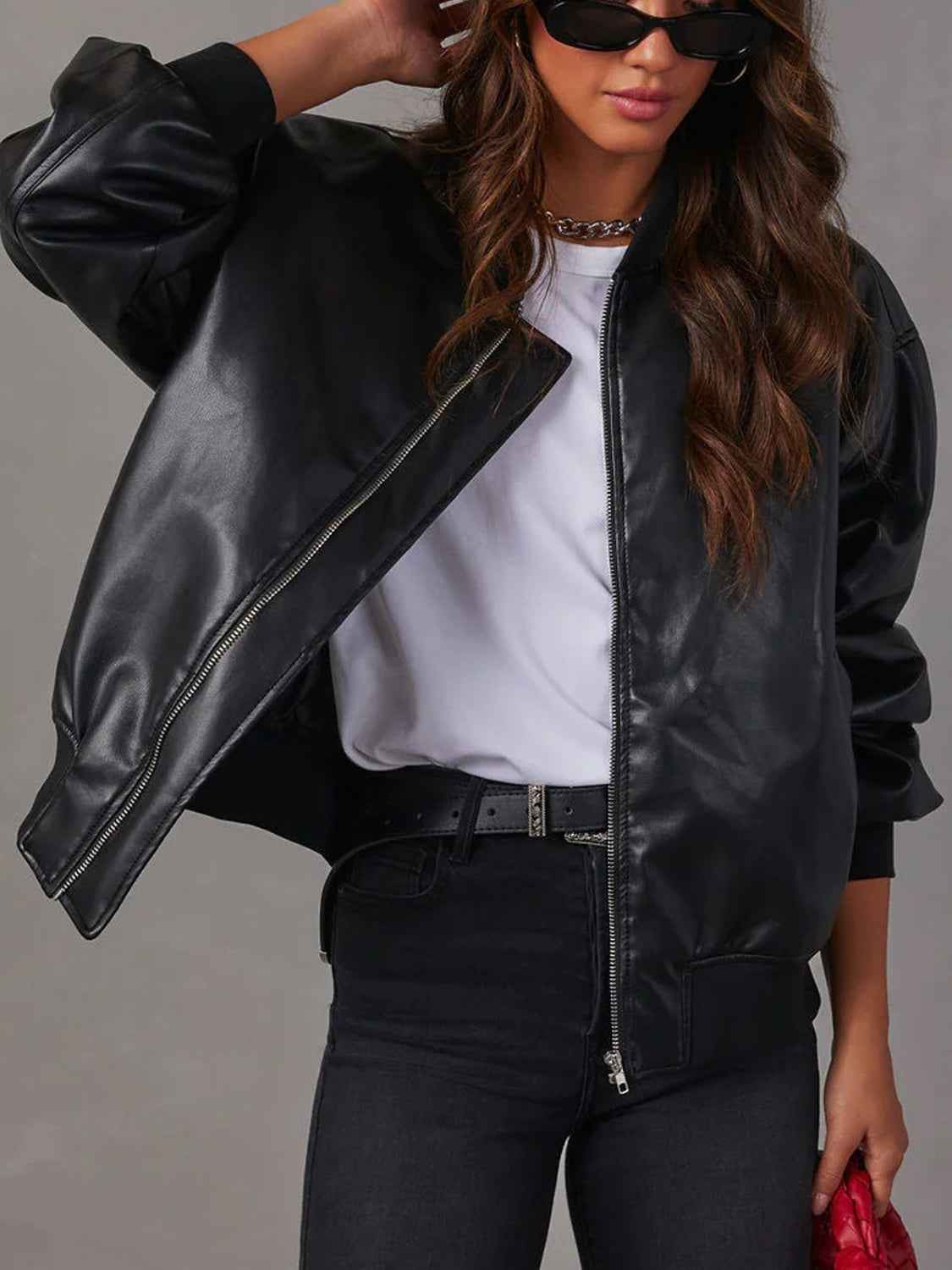 Zip Up Bomber Jacket Women