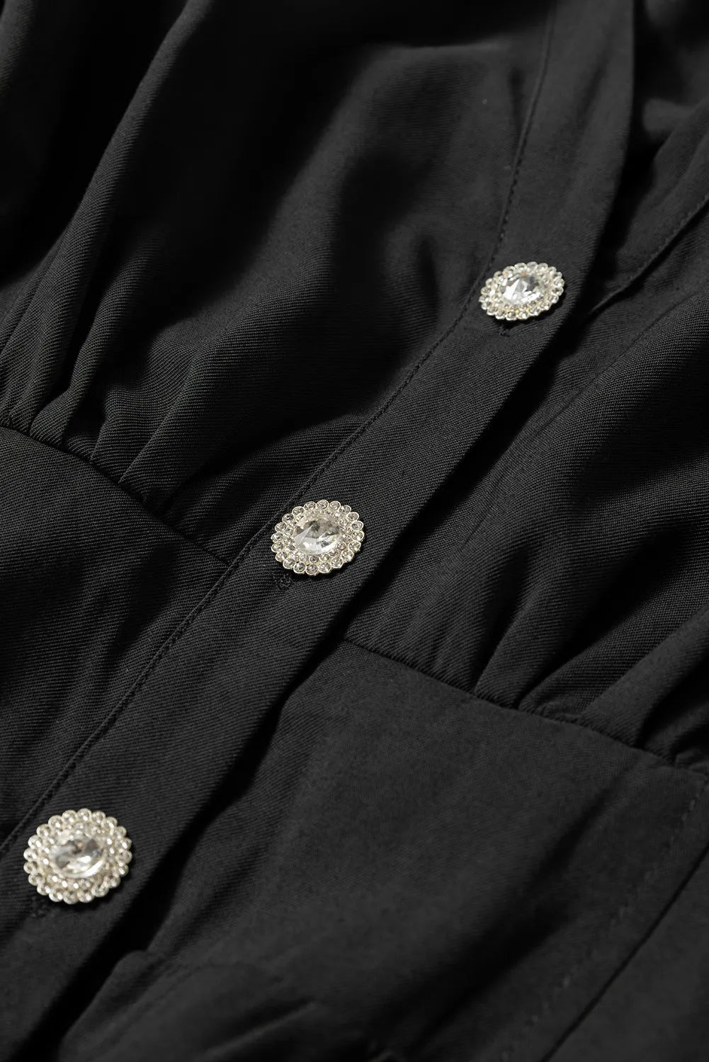Ruched Button Up Long Sleeve Dress - Littles Collection