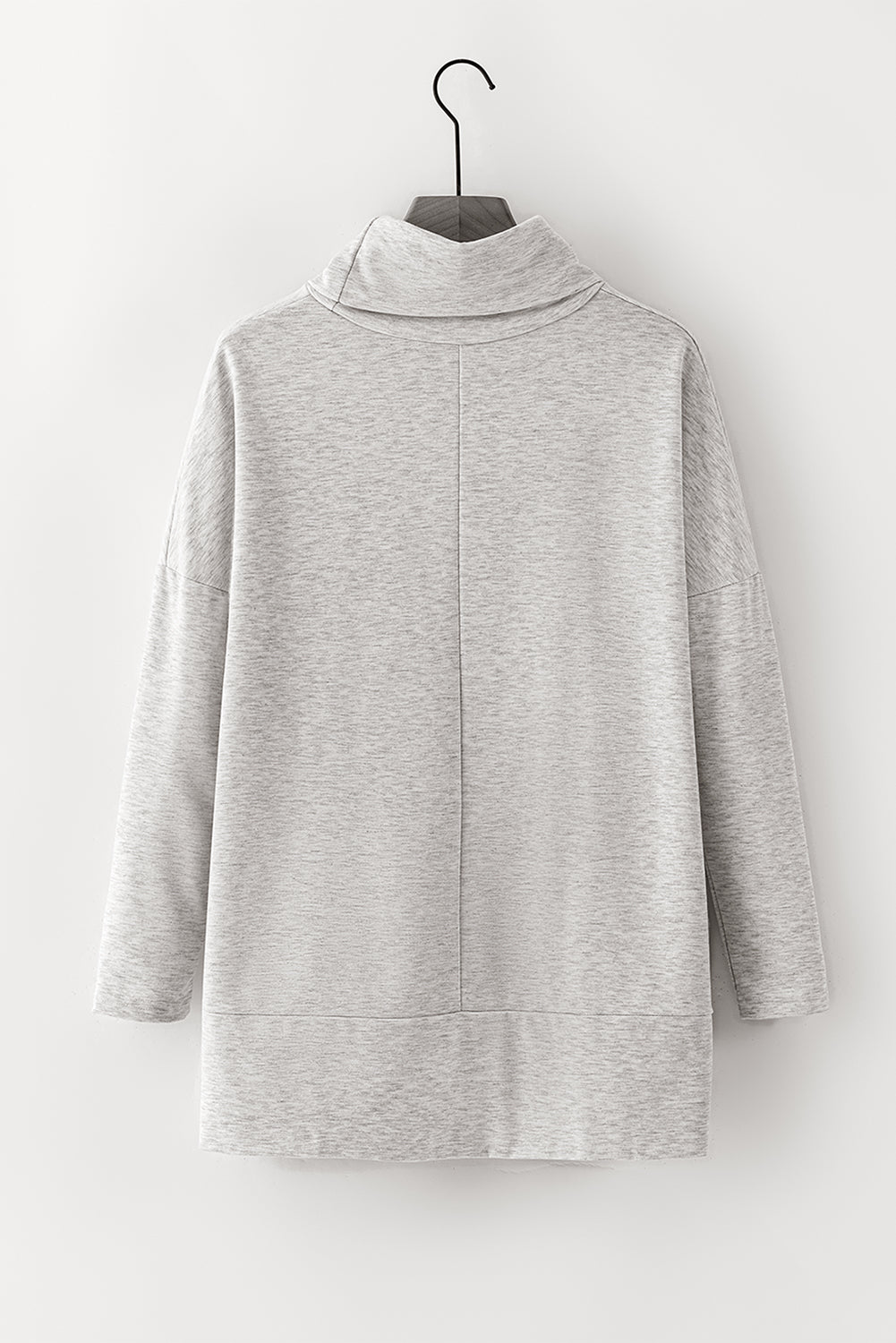 Side Slit High-Low Cowl Neck Cotton Blend Blouse - Littles Collection