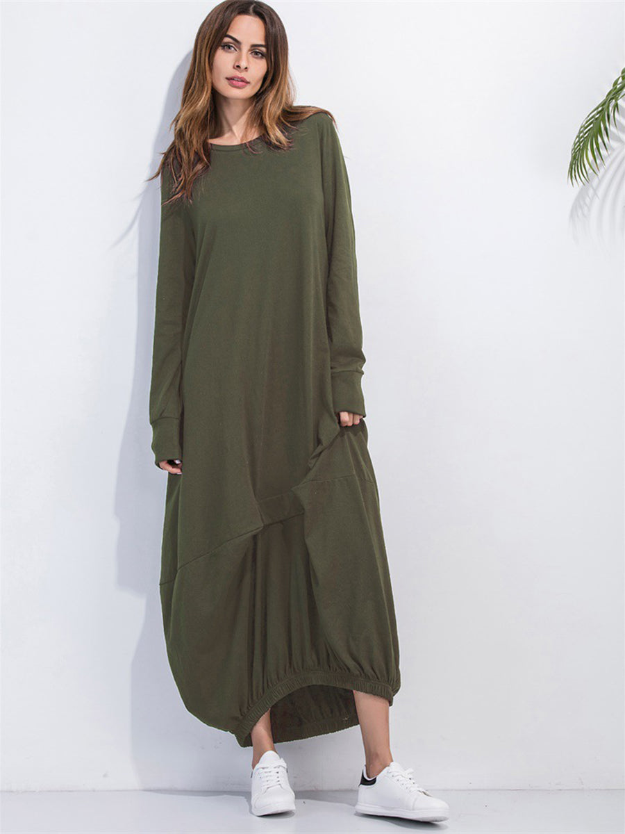 Full Size Long Sleeve Sweatshirt Dress - Littles Collection