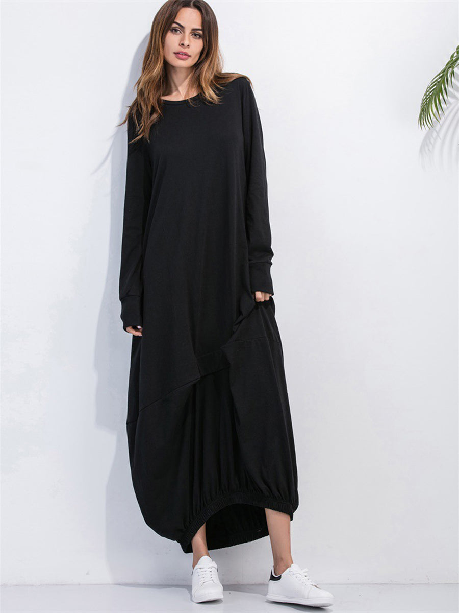 Full Size Long Sleeve Sweatshirt Dress - Littles Collection
