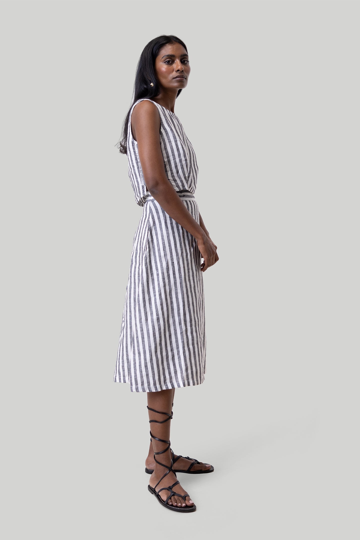 Breezy Summer Set in Linen Stripes - Littles Collection
