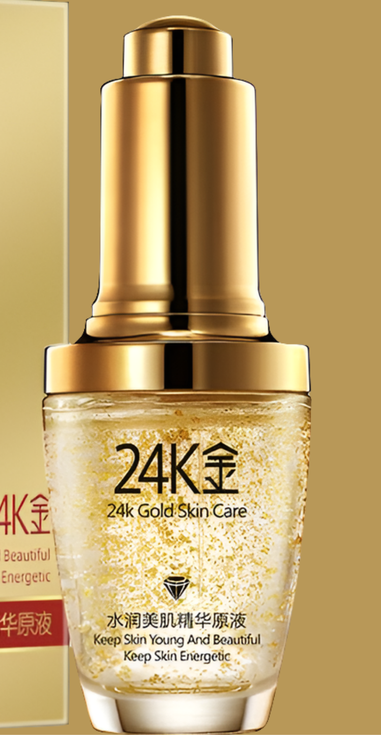 Facial serum with 24K gold to tighten pores and smooth skin