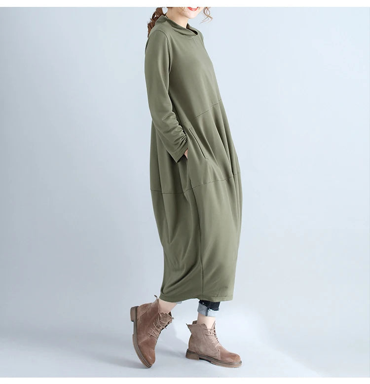 JNT Women Cotton Turtleneck Dress - Littles Collection