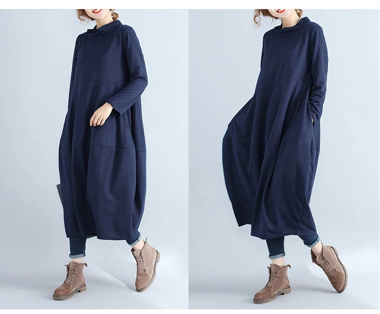 JNT Women Cotton Turtleneck Dress - Littles Collection