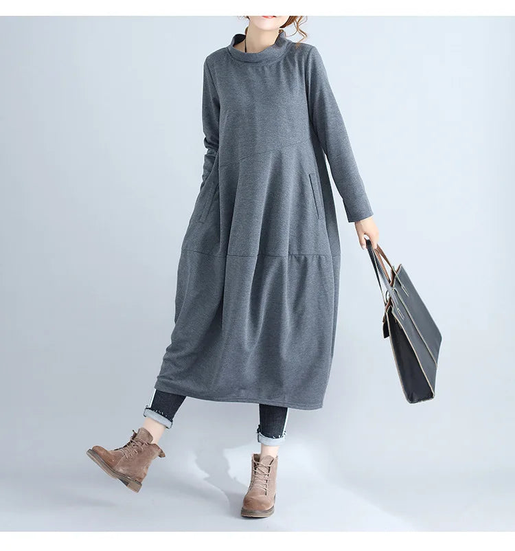 JNT Women Cotton Turtleneck Dress - Littles Collection
