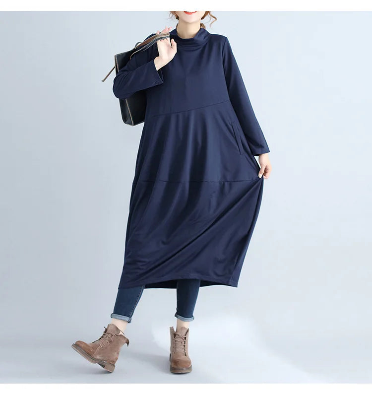JNT Women Cotton Turtleneck Dress - Littles Collection