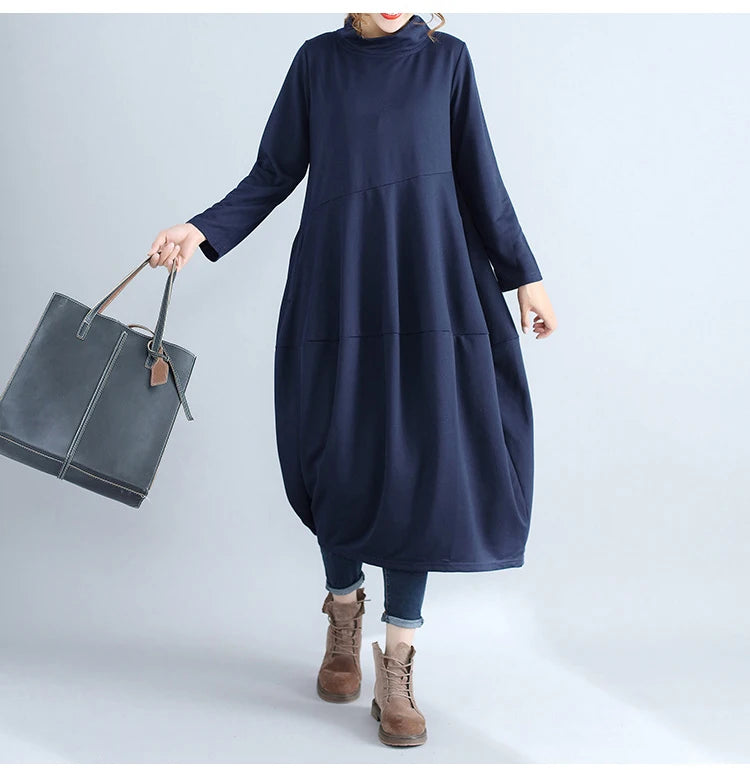 JNT Women Cotton Turtleneck Dress - Littles Collection