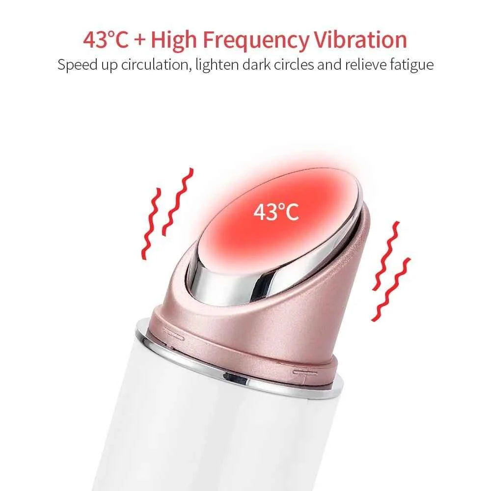 Beauty device with temperature display on a white background
