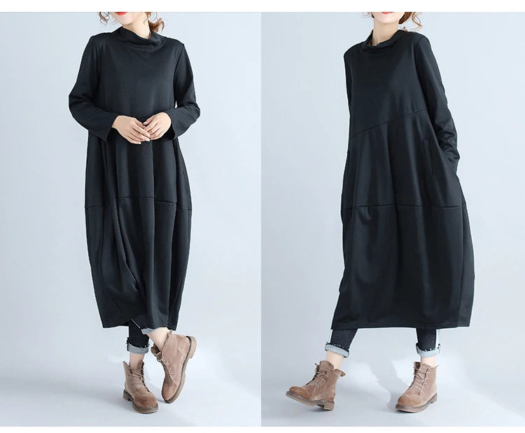 JNT Women Cotton Turtleneck Dress - Littles Collection