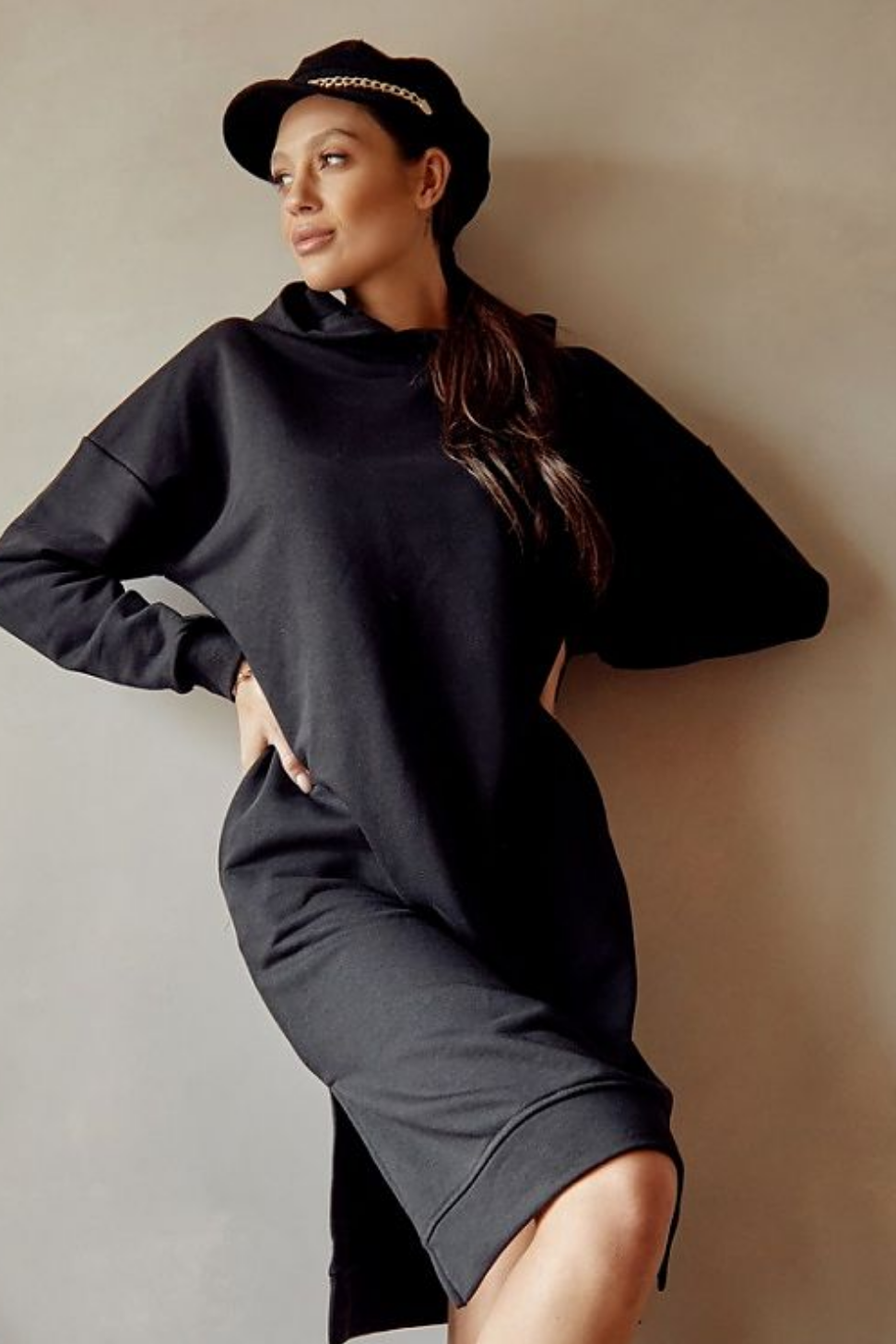 Fasardi Winter Midi Dress Black - Littles Collection
