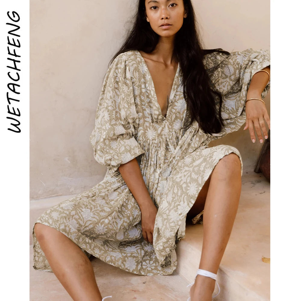 Vintage Floral Bohemian Mini Dress - Littles Collection