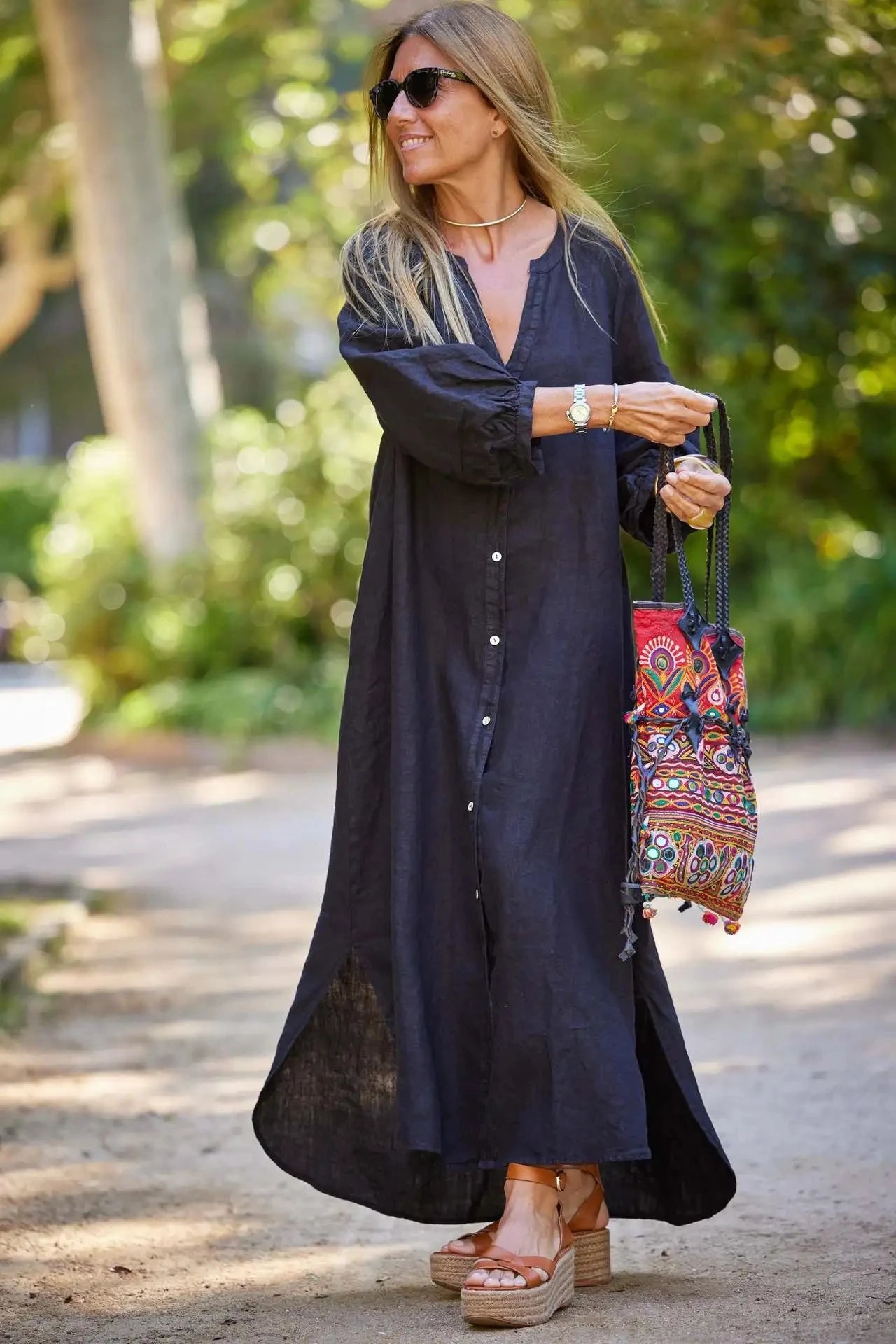 Retro Cotton And Linen Baggy Dresses - Littles Collection