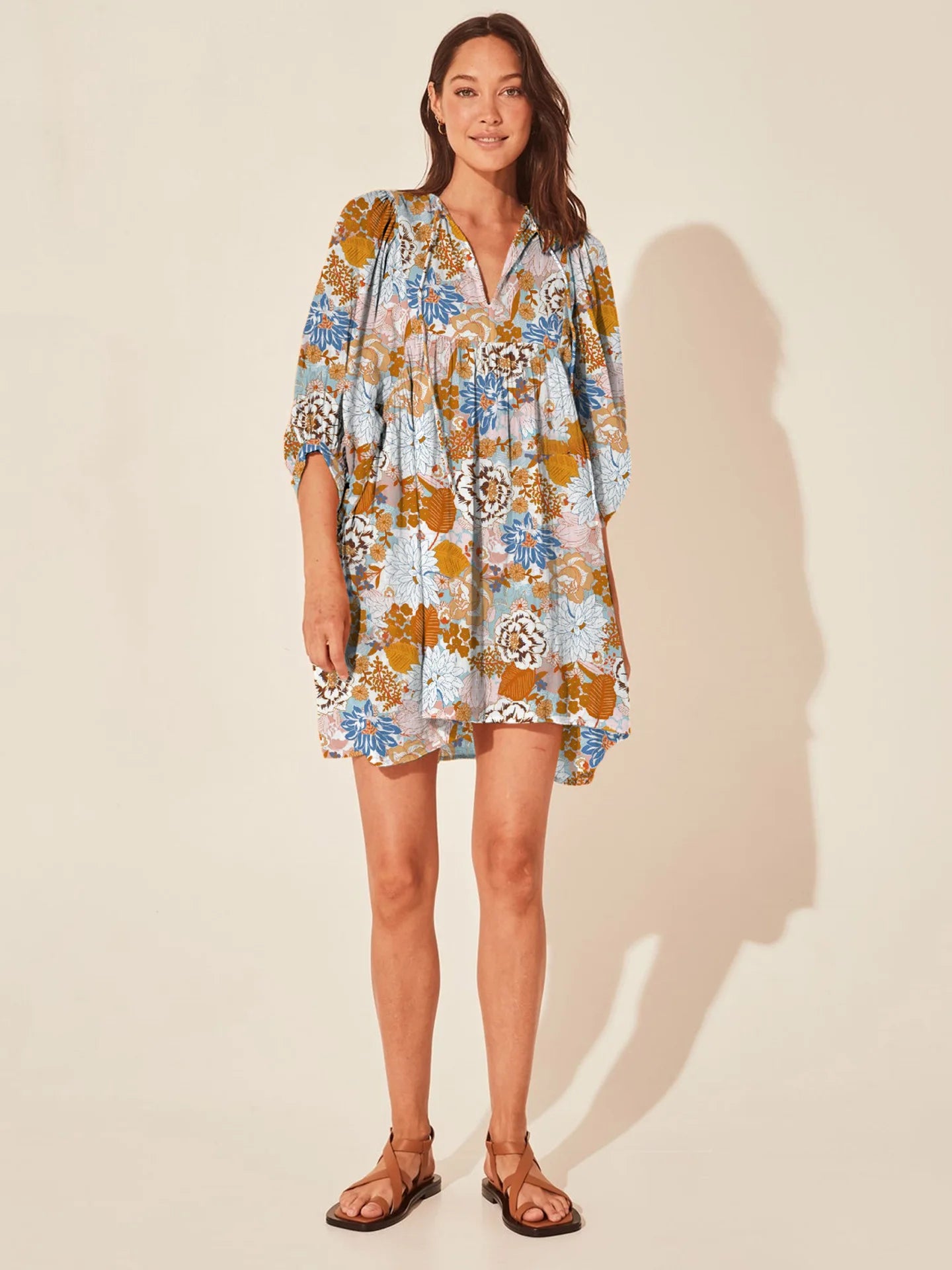 Vintage Floral Bohemian Mini Dress - Littles Collection