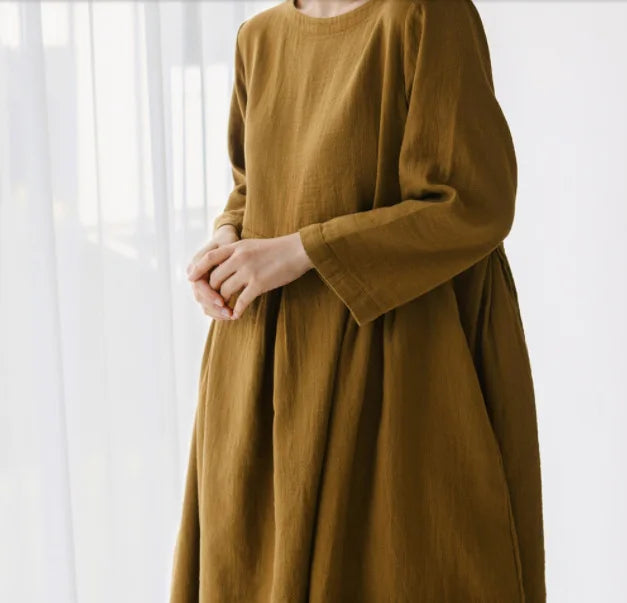 Vintage Style Casual Cotton Linen Dresses Women - Littles Collection