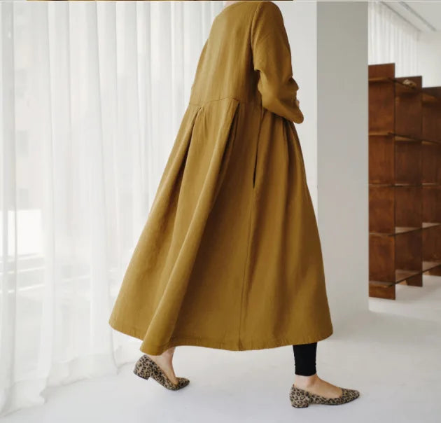 Vintage Style Casual Cotton Linen Dresses Women - Littles Collection