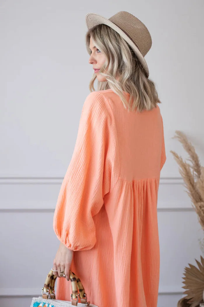 Vintage Boho Dress For Women Muslin 100% Cotton - Littles Collection