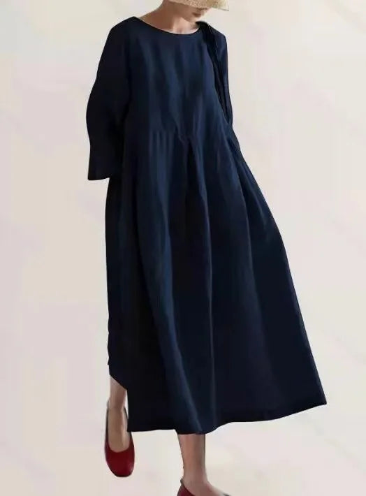 Vintage Style Casual Cotton Linen Dresses Women - Littles Collection