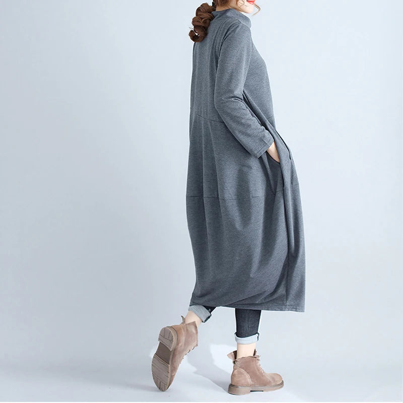 JNT Women Cotton Turtleneck Dress - Littles Collection