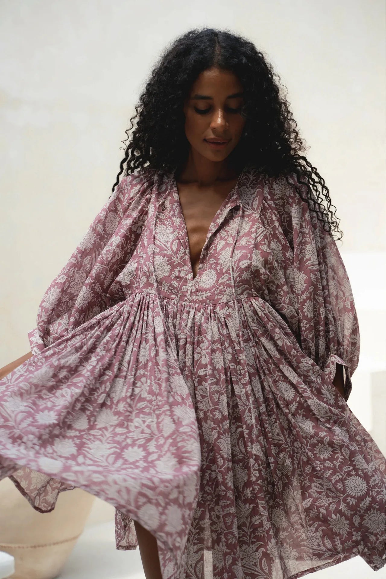 Vintage Floral Bohemian Mini Dress - Littles Collection