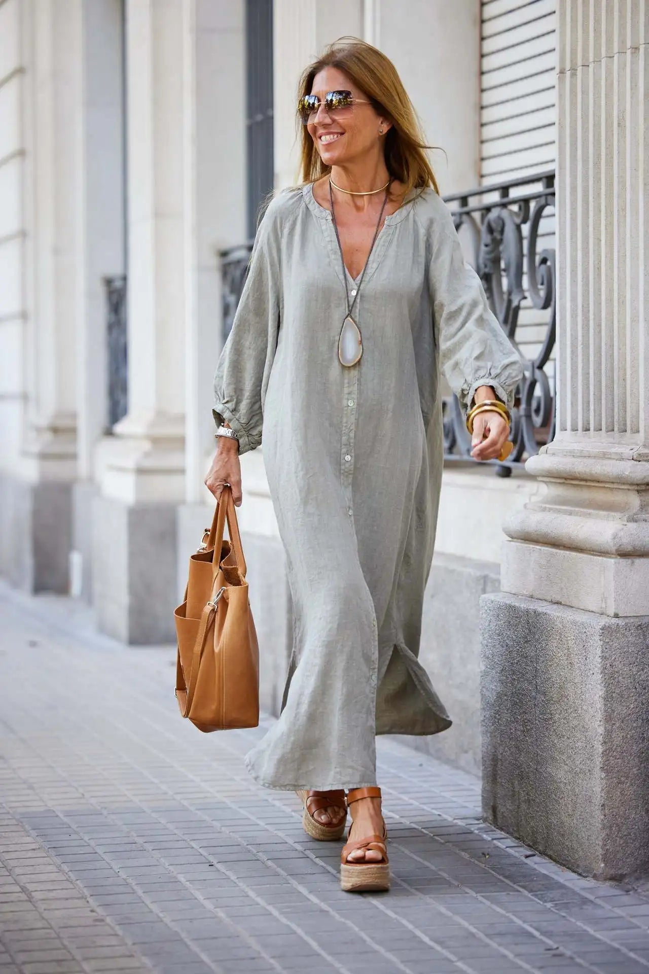 Retro Cotton And Linen Baggy Dresses - Littles Collection