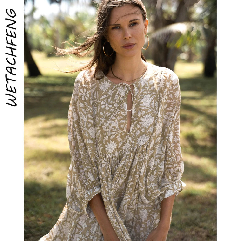 Vintage Floral Bohemian Mini Dress - Littles Collection