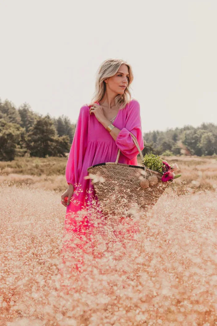 Vintage Boho Dress For Women Muslin 100% Cotton - Littles Collection
