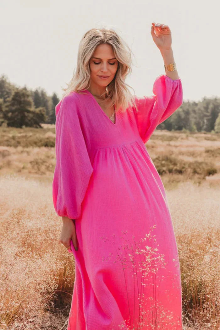 Vintage Boho Dress For Women Muslin 100% Cotton - Littles Collection