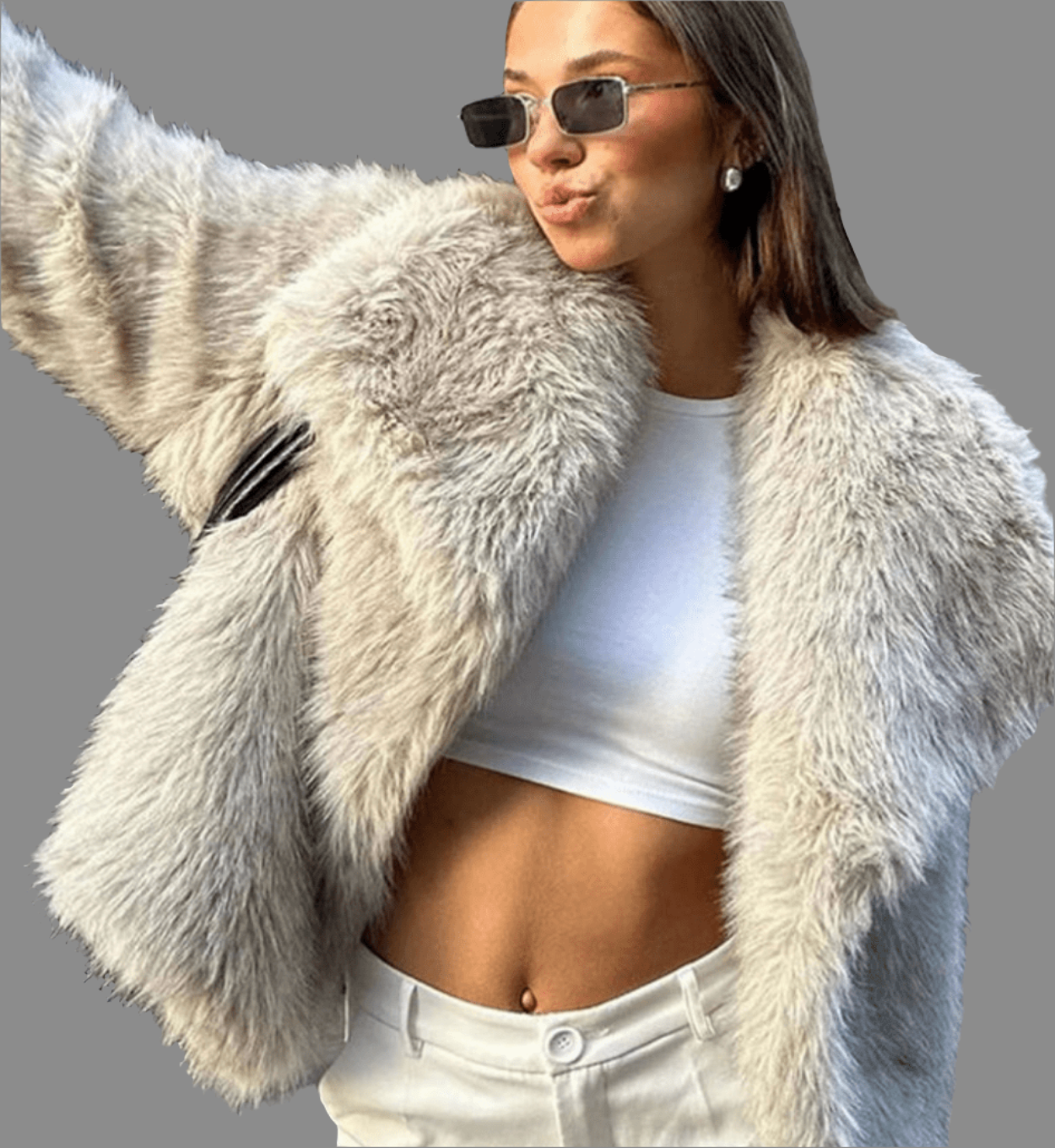 Winter Plush Coat Fashion Thicken Lapel Outer wear Women