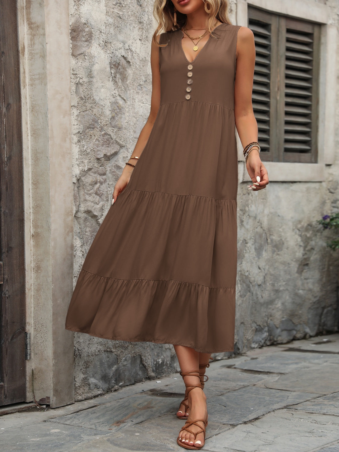 Ivy Lane Decorative Button Dress - Littles Collection