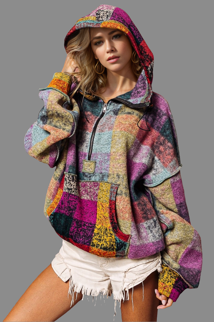Exposed Seam Fleece Hoodie Multicoloured - Littles Collection