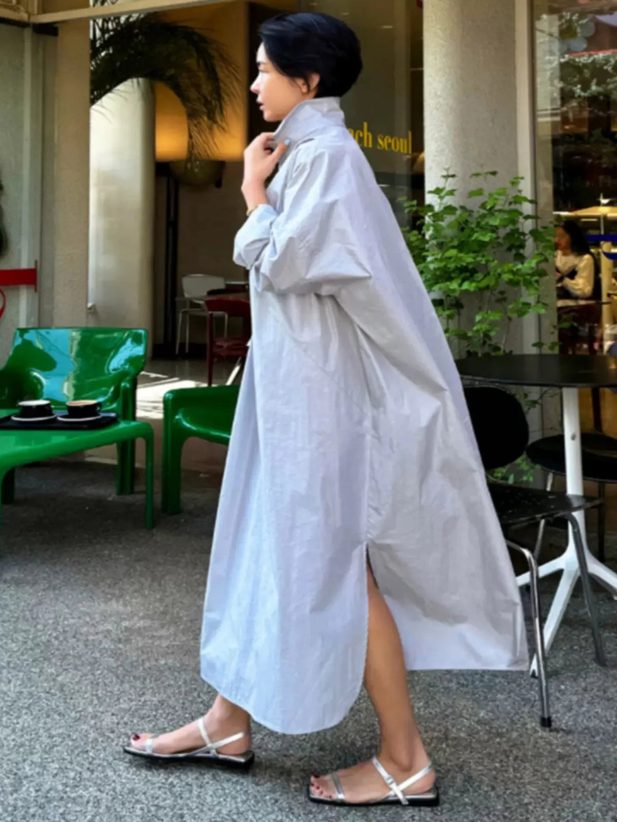 JNT Shirt Dress Cotton Korean Version Oversized - Littles Collection