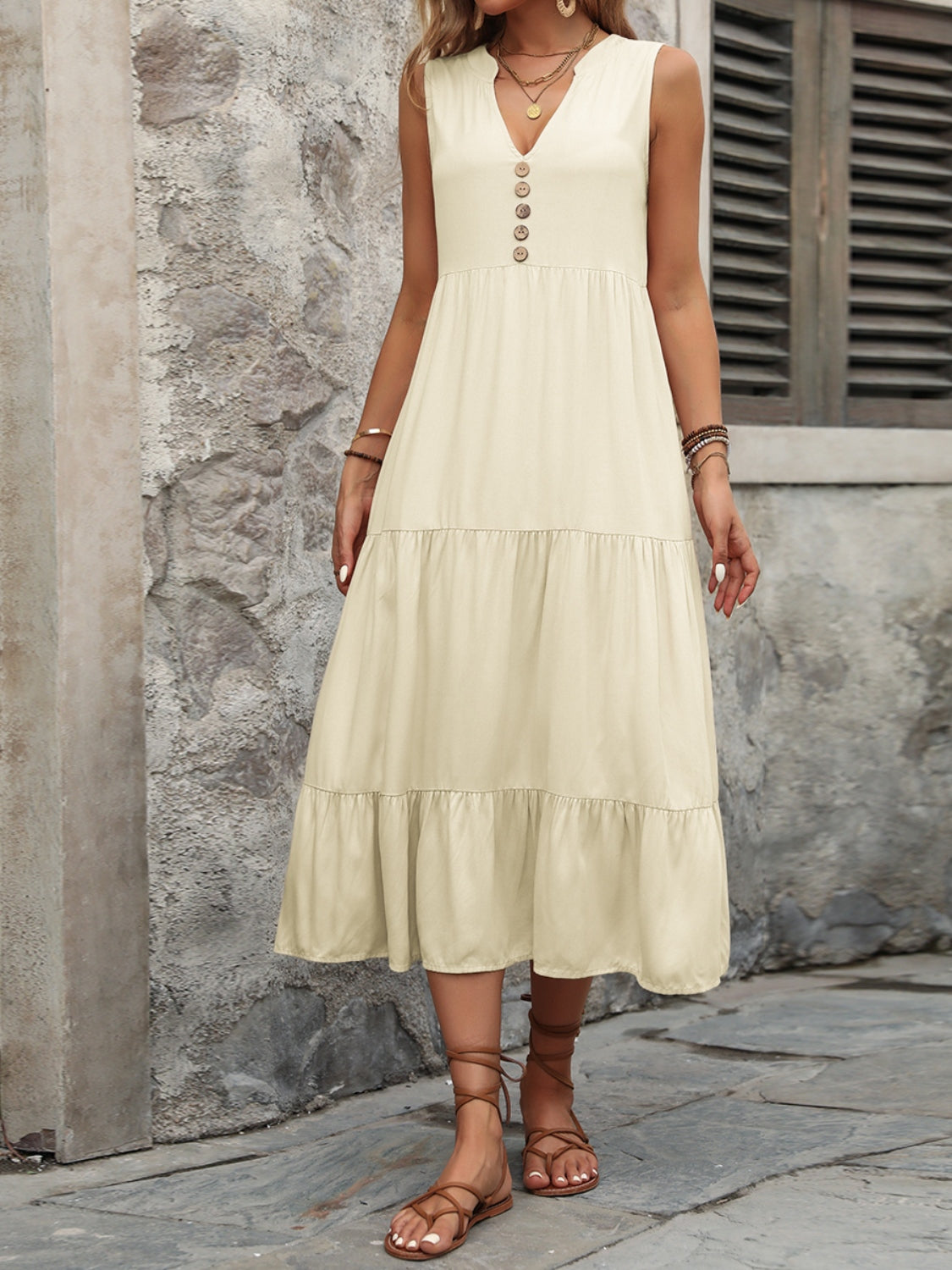 Ivy Lane Decorative Button Dress - Littles Collection