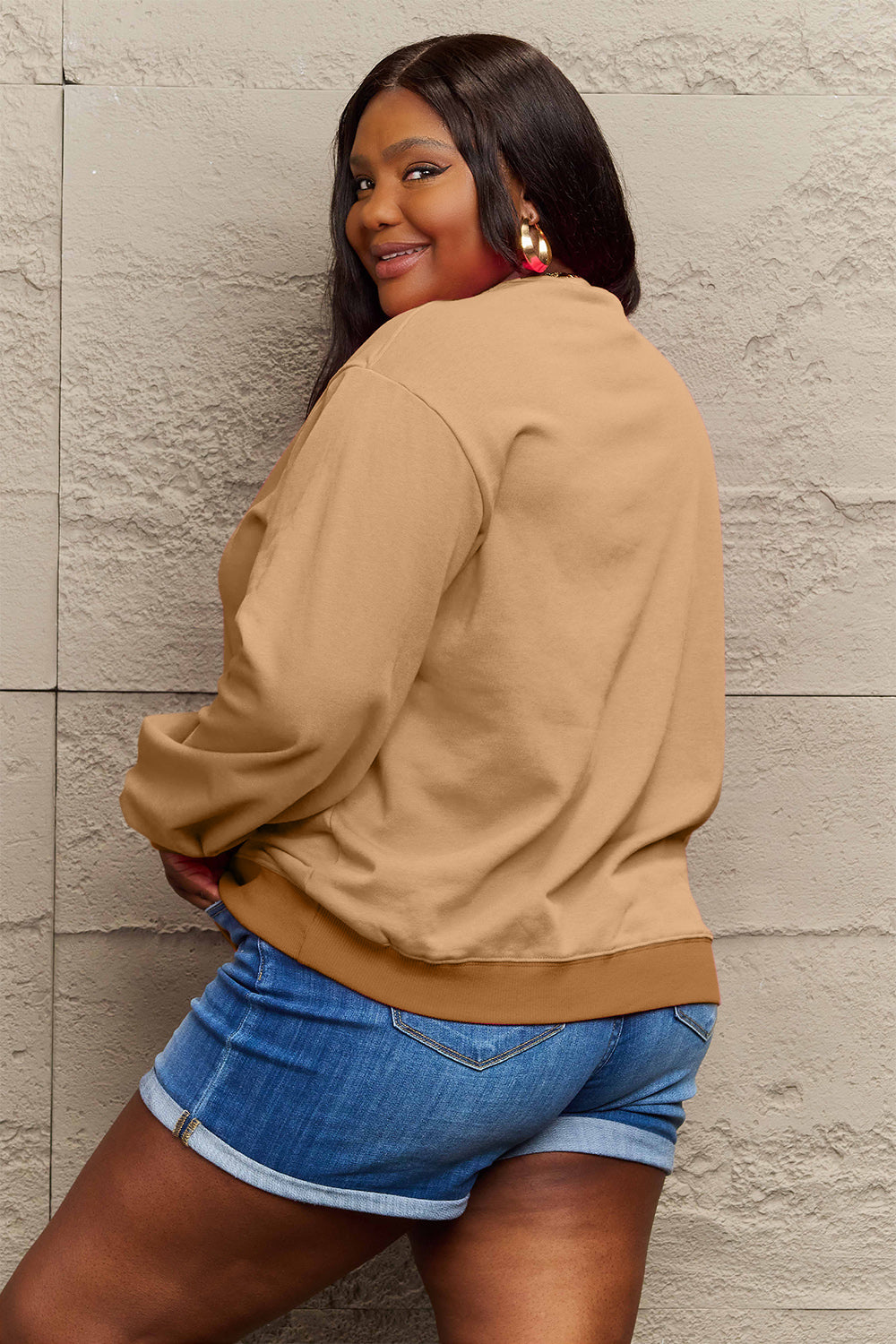 Simply Love Full Size LIT Long Sleeve Sweatshirt - Littles Collection