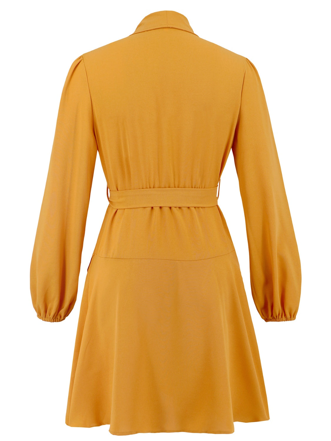 Surplice Tie Waist Long Sleeve Mini Dress - Littles Collection
