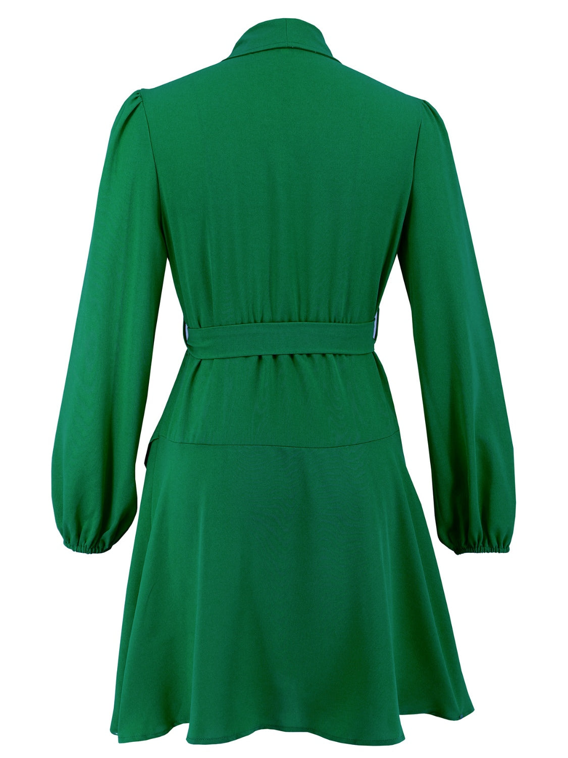 Surplice Tie Waist Long Sleeve Mini Dress - Littles Collection