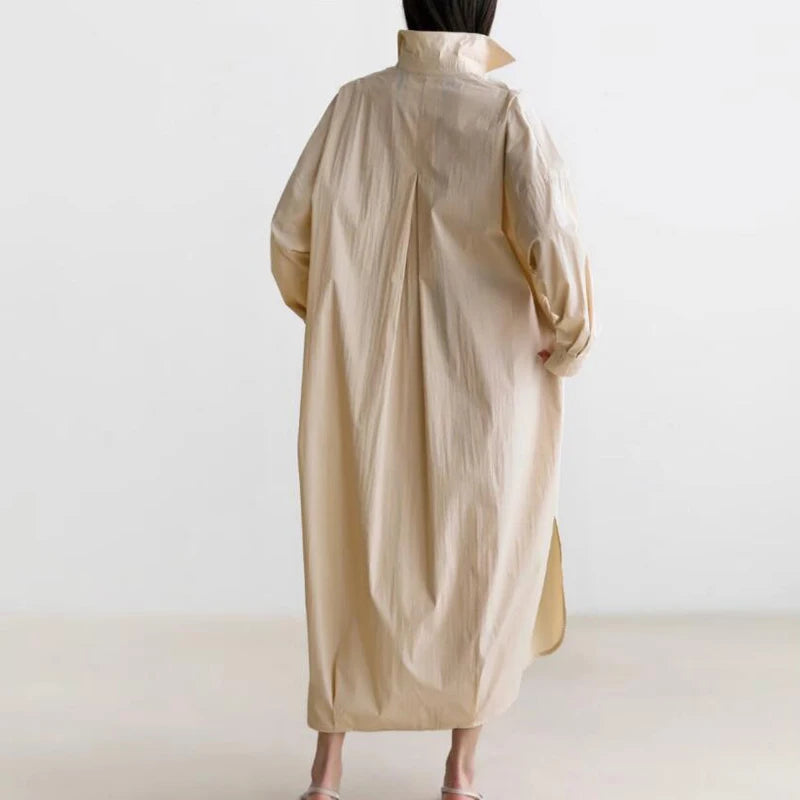 JNT Shirt Dress Cotton Korean Version Oversized - Littles Collection