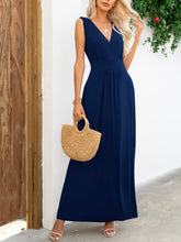 Surplice Neck Maxi Party Dress Black - Littles Collection 