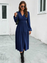Surplice Neck Midi Flared Dress - Littles Collection 